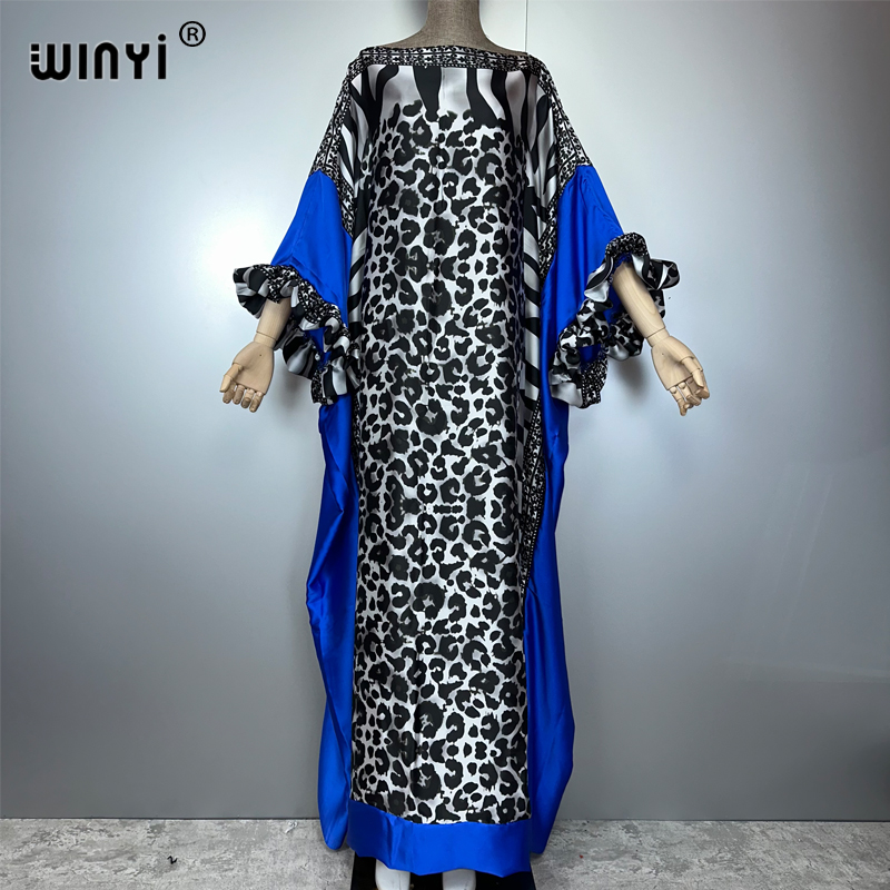 Summer Clothing Holiday - Sukienka wieczorowa WINYI w panterkę na