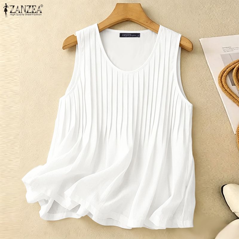 Summer Clothing Holiday - ZANZEA Damska Letnia Bluzka na Ramiączkach