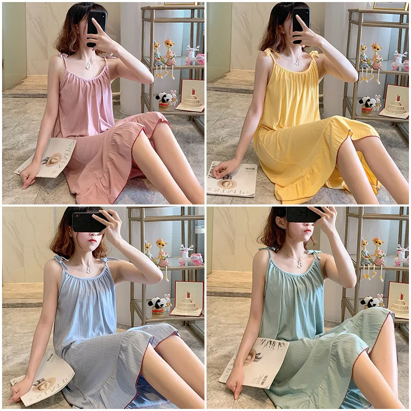 Summer Clothing Colors - Miękka damska koszula nocna, piżama, dziewczęca,