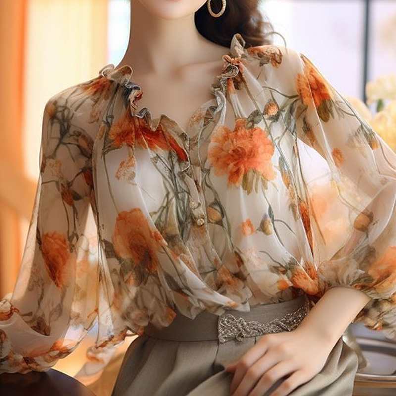 Summer Clothing Young Women - 2024 Kwiatowe topy Słodkie damskie swetry