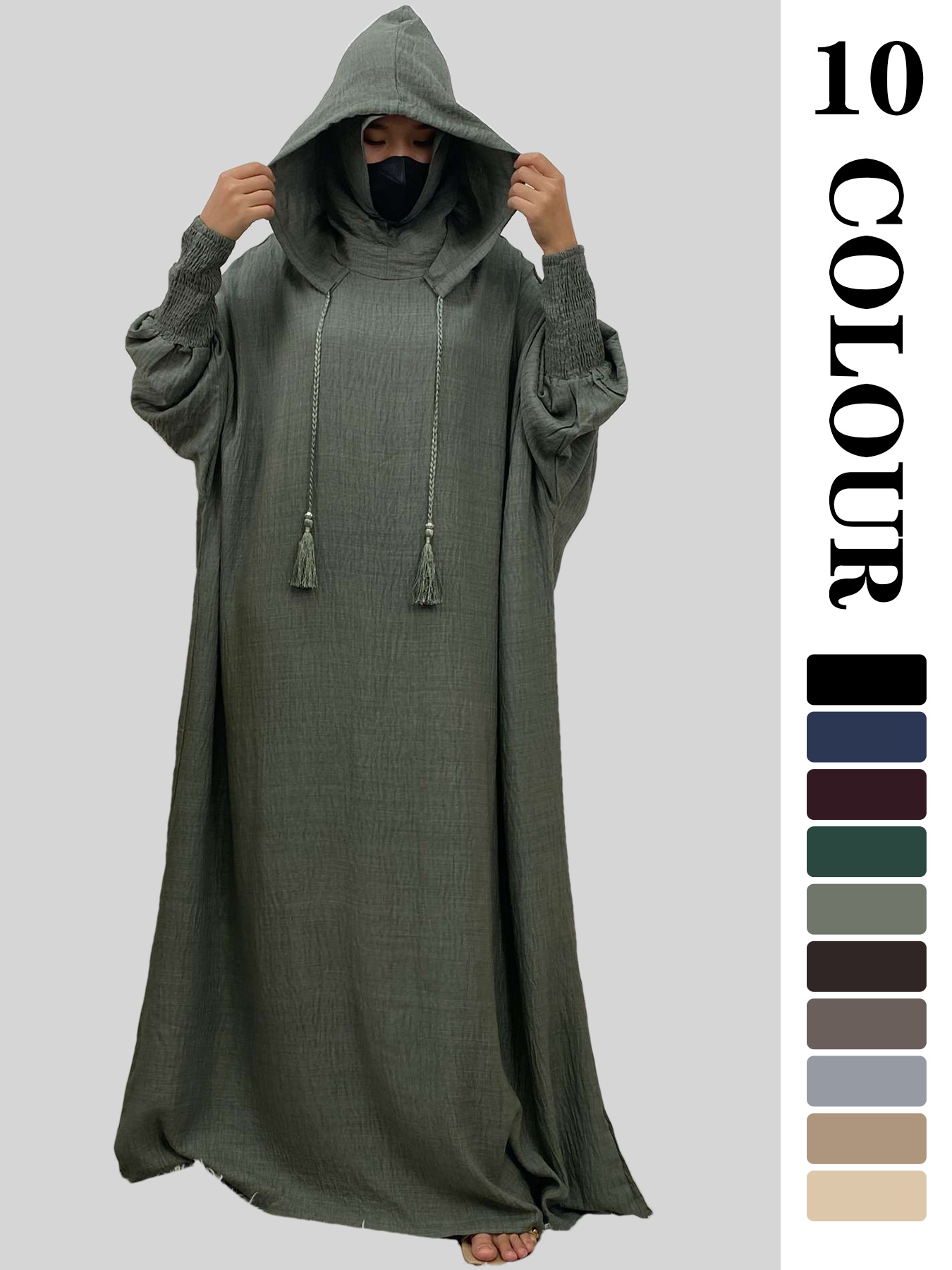 Summer Clothing Colors - Damskie abaje w 12 kolorach, muzułmańskie