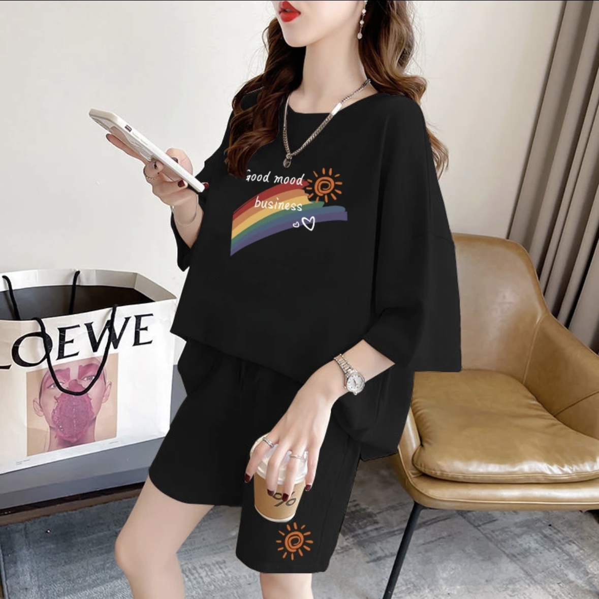 Summer Clothing - Modny damski letni komplet szortów, odzież