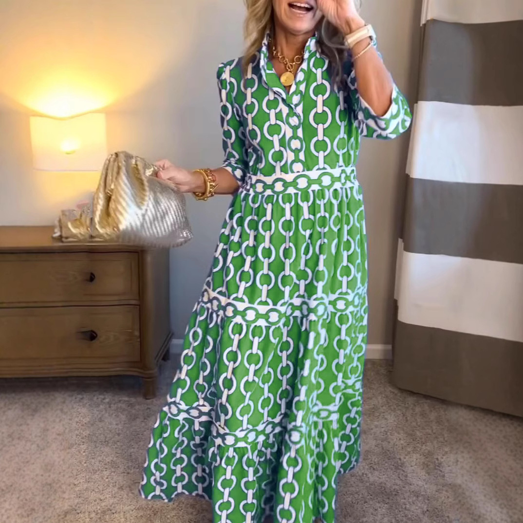 Sukienka maxi z geometrycznym  – Summer Clothing Amazon recenzja i cena