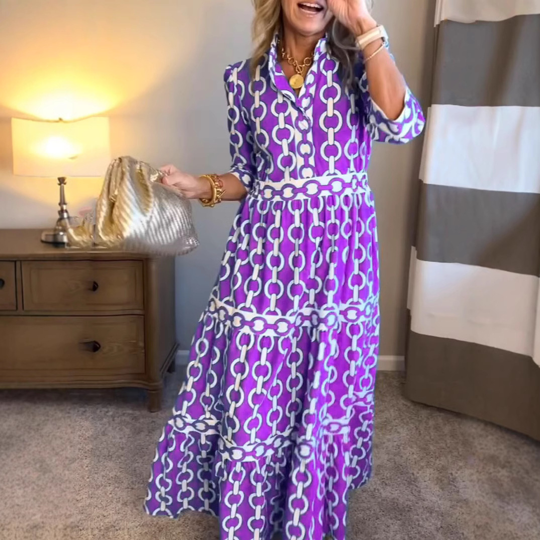 Sukienka maxi z geometrycznym  – Summer Clothing Amazon recenzja i cena